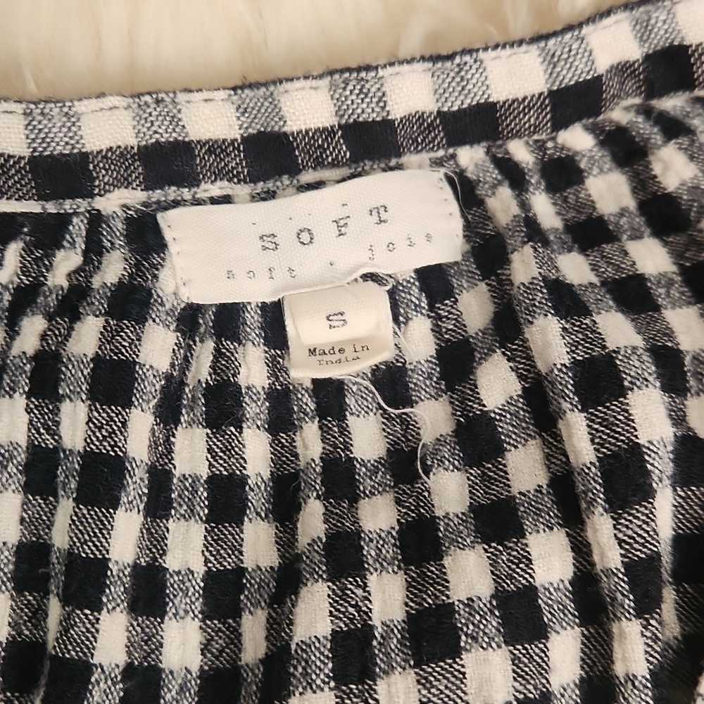 Joie White and Black Eguine Gingham Shirtdress - Picture 5 of 7